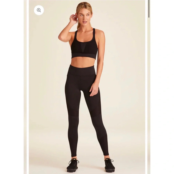 NWT $115 Alala Vamp Tight Size Small Black + Black Rib Leggings Workout Pants - Picture 5 of 11